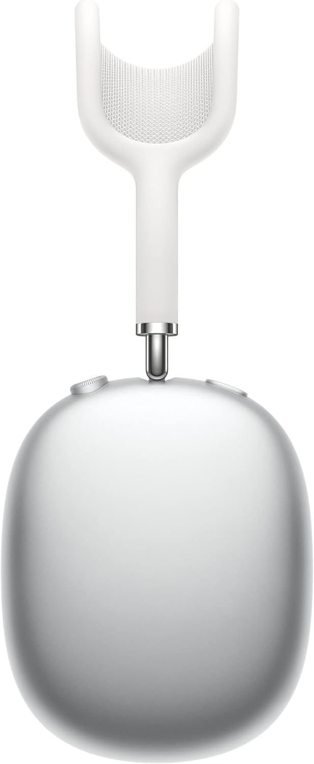 The image shows a side profile of a pair of Apple AirPods Max headphones.