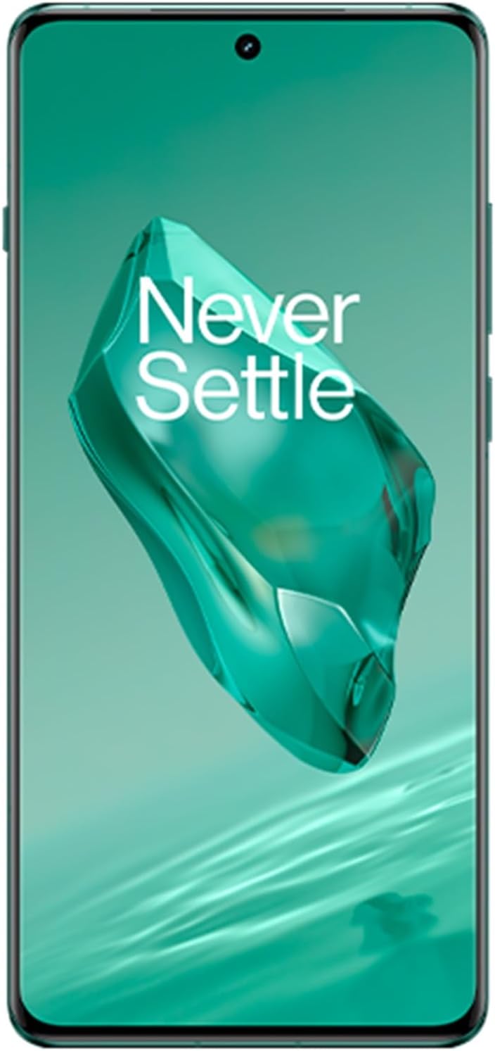 The image shows a OnePlus 12 displaying a vibrant graphic. 